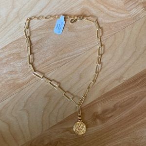 Nikki Smith 15 inch gold medallion necklace